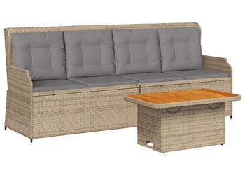 3-cz. wypoczynek do ogrodu z poduszkami beżowy rattan PE WM-3262445