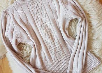 BEŻOWY SWETER 38 40 WARKOCZ