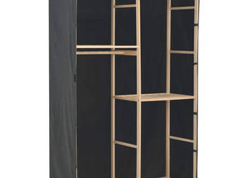 3-poziomowa szafa na ubrania szara 110 x 40 x 170 cm tkanina WM-248188