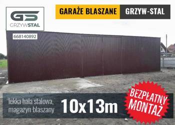 Garaż Blaszany 13x10m - Hala Magazynowa, Schowek - Blaszak -GRZYWSTAL