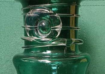 Kolekcjonerski wazon szklany z dekoracyjnym oplotem PRL