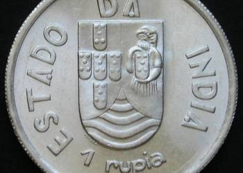Indie Portugalskie 1 rupia 1935 - SREBRO - stan 1/2