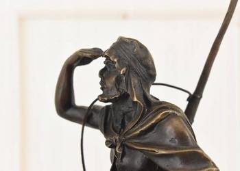 Arabski Wojownik Na Koniu - Jeździec - Figura Rzeźba z Brązu - Dekoracja