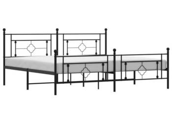 Łóżko Metalowe Czarne Rama Łóżka Ze Stelażem 193x203cm WM-374363