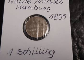 moneta srebrna Wolnego Miasta Hamburg z 1855r