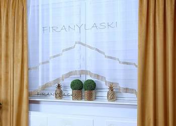 Firana firanka do pokoju woal złote cyrkonie firanki