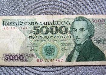 Polska 5000 zł 1986r - Seria BD - Chopin