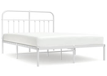 Łóżko Metalowe Białe Rama Łóżka Ze Stelażem Biała 140x190 cm WM-352627