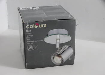 Nowy Reflektor Punktowy Colours Blue – Chrom i Szkło