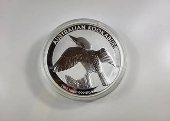 Srebrna moneta Australian Kookaburra 1 KG, próba 999 2011 r.