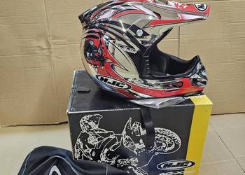 Kask motocyklowy HJC XXL cross enduro chrom lustro powystawowy