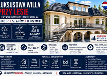 Willa na dużej działce przy lesie.