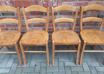 Krzesła dębowe drewniane 4 szt rustykalne twarde drewno (660)