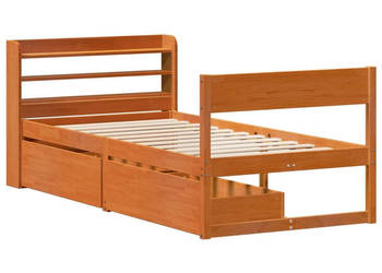 Rama łóżka bez materaca woskowy brąz sosnowa 75x190 cm WM-3307148