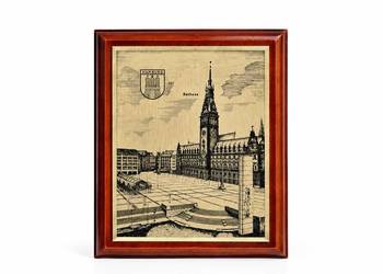 Stylowy grawer retro – Ratusz w Hamburgu (Rathaus)