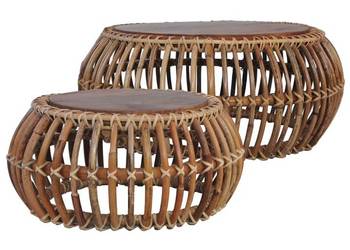 vidaXL Stoliki kawowe, 2 szt., naturalny rattan(SKU:283082)