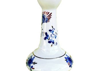 Porcelanowy świecznik kobaltowy Wallendorf 1762, Niemcy lata 70.