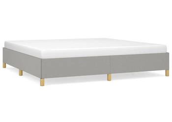 Rama łóżka bez materaca jasnoszara obita tkaniną 200x200 cm WM-347189