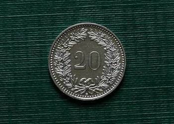 SZWAJCARIA - 20 rappenów, 1991r