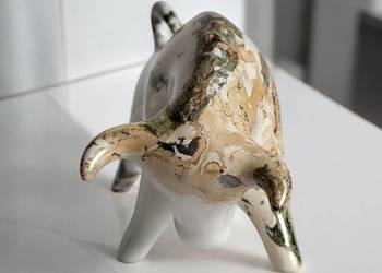 BYK Znak zodiaku Figurka Byczek ceramiczny, ręcznie malowany