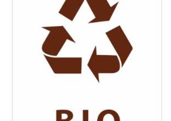 Naklejka do segregacji odpadów - bioodpady PA063  15x12 cm wodoodporna