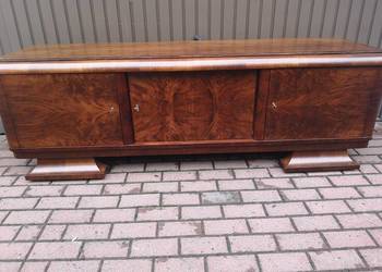 Komoda ART-DECO RTV Niska Orzech-Dąb 200 Solidna Stara Antyk Po Renowacji.
