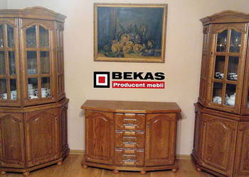 Komplet Mebli Komoda 120` + 2x Witryna Narożnik Dąb Producent BEKAS