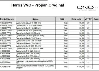 Oryginały Harris 6290 Dysze VVC + Palnik PB 198-2TF