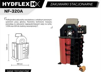 Zakuwarka do węży hydraulicznych PIONOWA NF-320A + 17 kpl szczęk