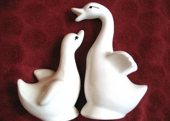 Gąski - łabędzie - porcelana - 14 i 10 cm