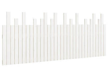 Wezgłowie łóżka białe 204x3x80 cm lite drewno sosnowe WM-824779