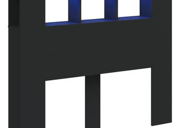 Wezgłowie łóżka z LED czarne 120x185x1035 cm WM-837338
