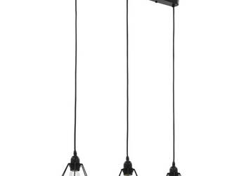 Lampa sufitowa diamentowe klosze czarna 3 żarówki E27 WM-281633