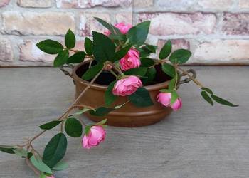 Mała miedziana osłonka na kwiaty miedziana doniczka na zioła