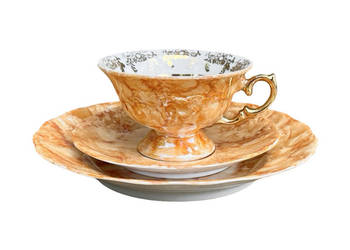 Zestaw śniadaniowy marmurkowy, Wałbrzych, Polska, lata 70.