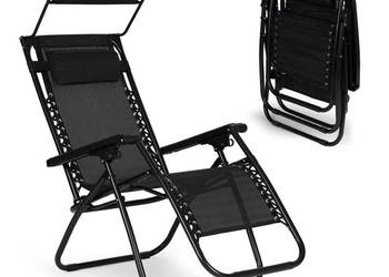 Leżak ogrodowy plażowy regulacja oparcia ruchomy daszek MultiGarden - czar…