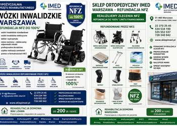 WÓZKI INWALIDZKIE WARSZAWA  REFUNDACJA NFZ DO 100% STANDARDOWE i ELEKTRYKI