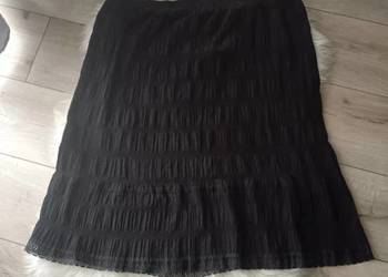 Spódnica długa czarna rozkloszowana 2YK oversize retro prążek na gumce sexi