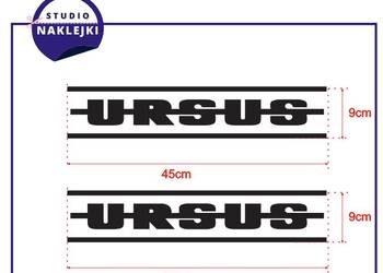 Naklejki URSUS 45x9cm Traktor Ciągnik Rolniczy Nalepki Czarny / Biały