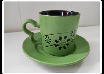 Piękny komplet do kawy herbaty kubeczek 250 ml + spodek