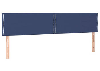 Zagłówek do łóżka z LED niebieski 200x5x78/88 cm tkanina WM-3121500