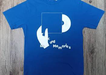 Koszulka T-Shirt Record memories niebieska Zara  140