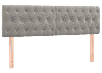 Zagłówek do łóżka z LED jasnoszary 160x7x78/88 cm aksamit WM-3122002