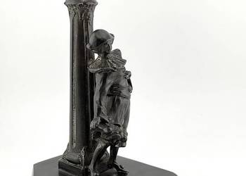 Antyk Pierrot rzeźba figurka Art Deco retro stary gabinet przycisk vintage