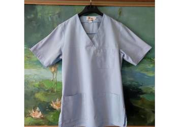 błękitna fartuch bluza medyczna stomatologoczna lekarska odzież