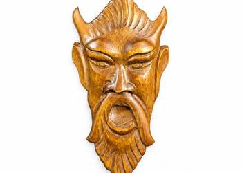 Drewniana maska ścienna Satyr Faun rzeźba drewno