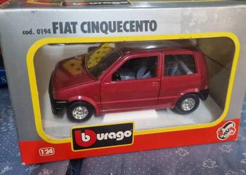 Fiat cinquecento 1/24 burago oryginalne pudelko