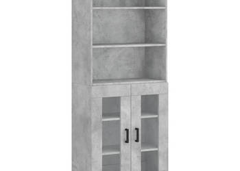 Witrynka szarość betonu 695x34x180 cm materiał drewnopochodny WM-3189321