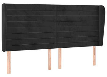 Zagłówek uszak czarny 203x23x118/128 cm aksamit WM-3118164