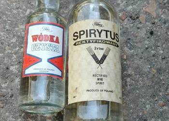 Oryginalna Szklana Stara Butelka POLMOS PRL Vintage Poland